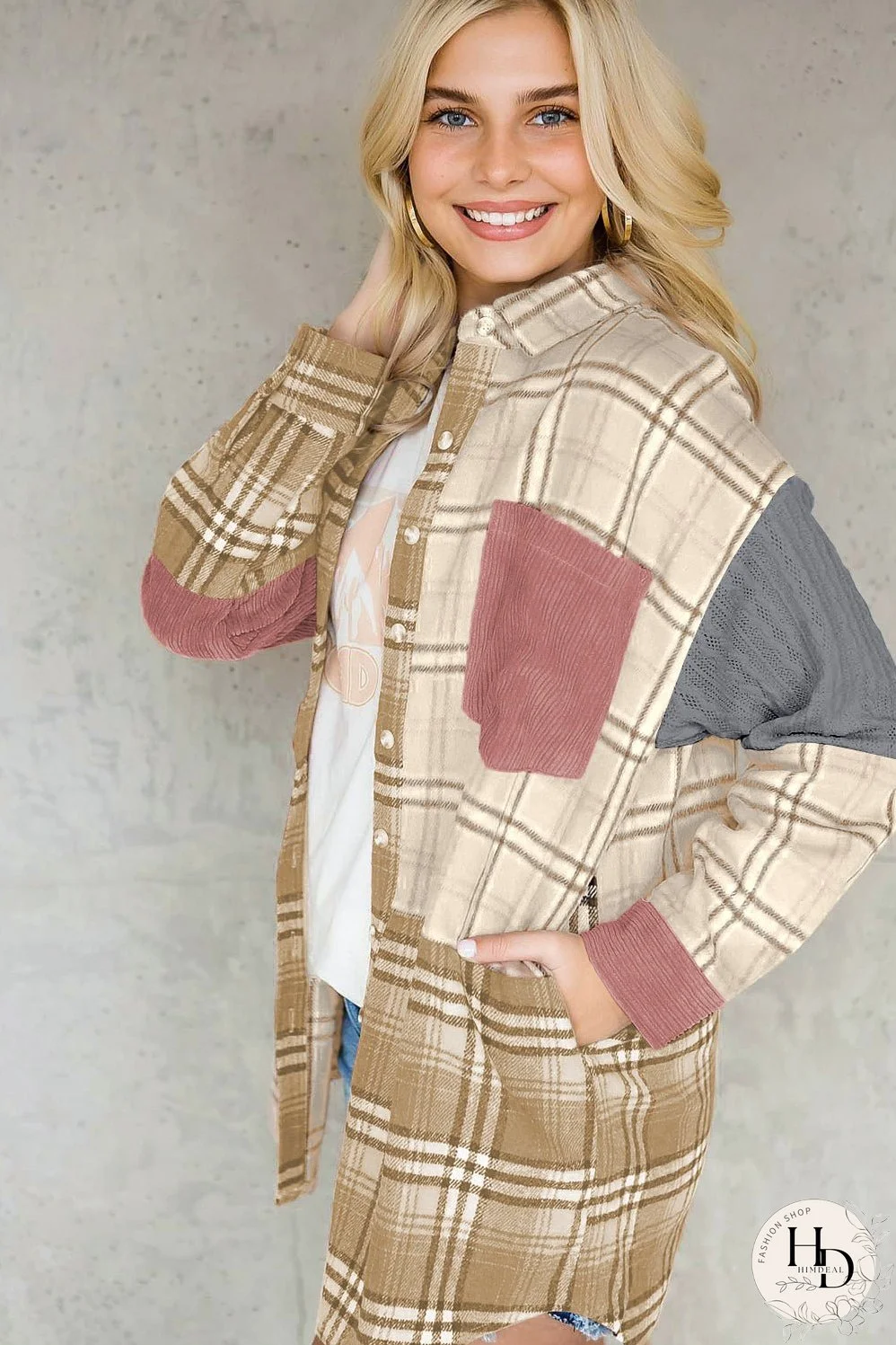 Stylish Colorblocked Corduroy Jacket