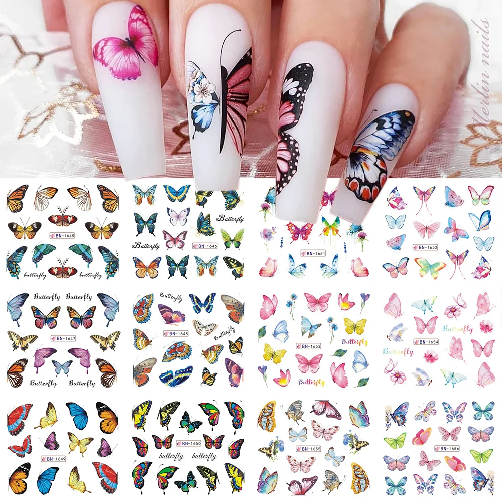 Churchf Graffiti Nail Stickers Lettering Water Nail Decals Trippy Rainbow Lips Sliders French Manicure Tips Watermarks GLJF37-48-Nail Inspo