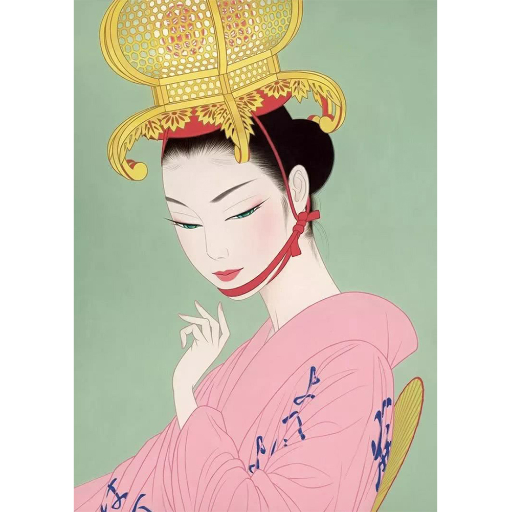 

30*40CM - Round Drill Diamond Painting - Japanese Woman, 501 Original
