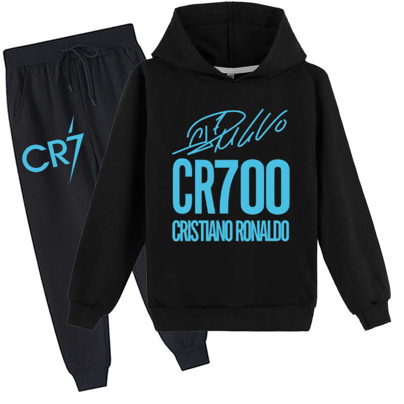 Mayoulove Cristiano Ronaldo Hoodie Set for Boys  Girls - Trendy Sportswear, Cool Design, Perfect for Young Fans-Mayoulove