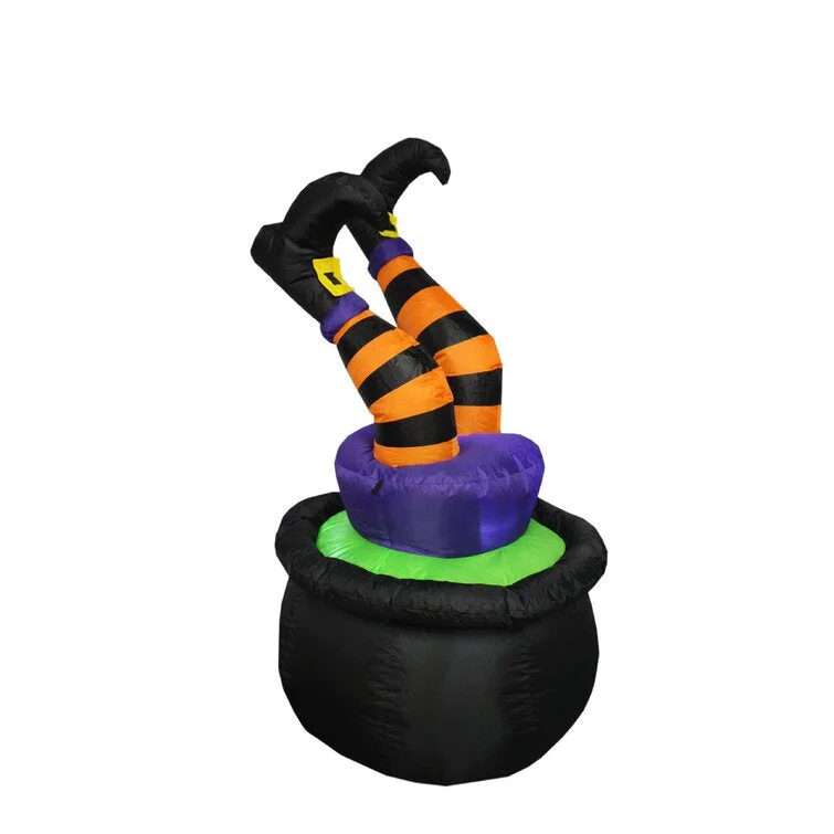 Halloween Inflatable Witch in Pot