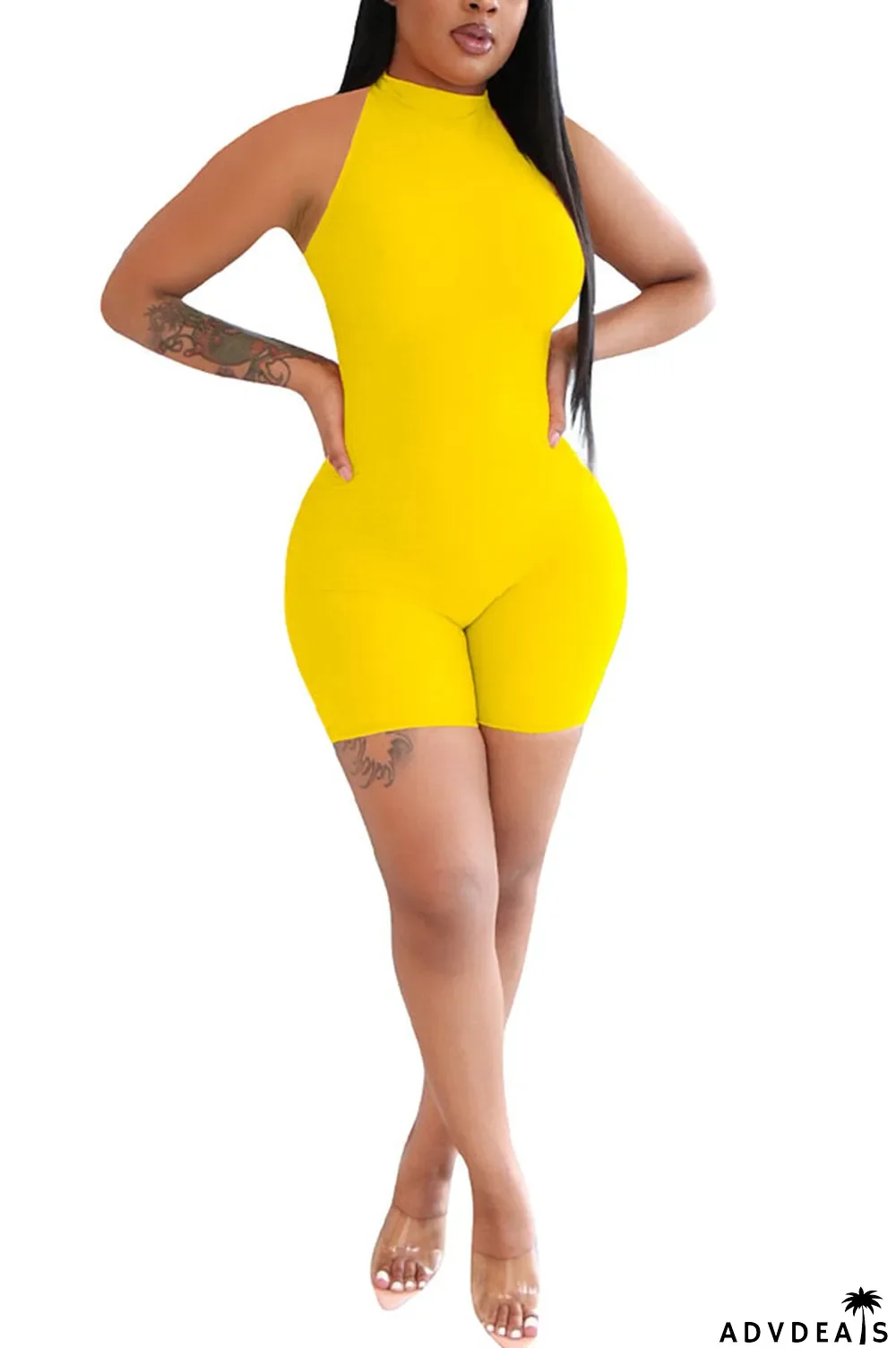 Grey Fashion street Solid Milk. Sleeveless O Neck Jumpsuits