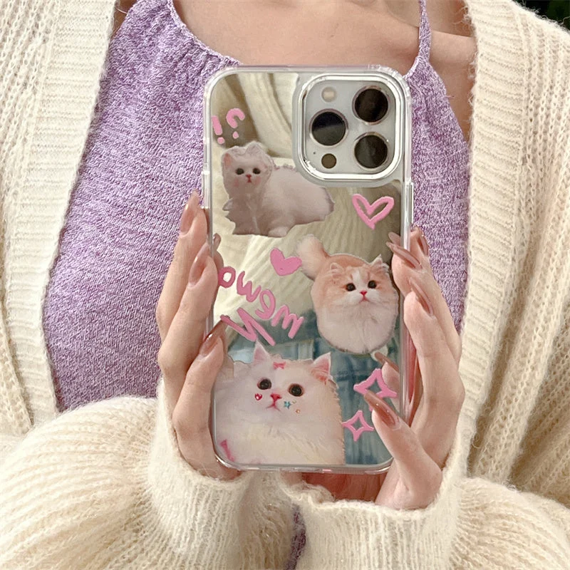 Cute Cat Mirror Phone Case