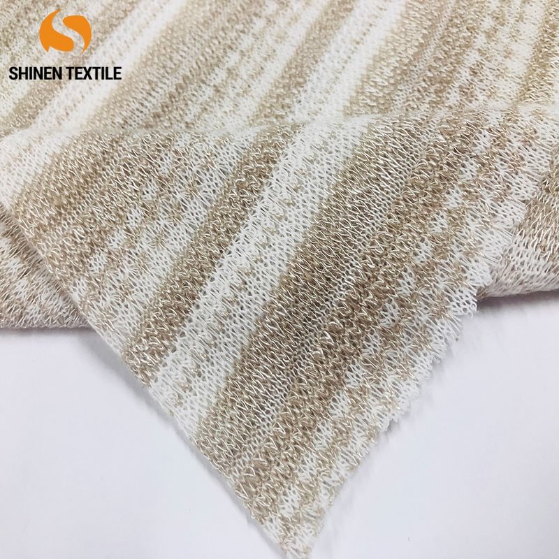 145G 65%polyester 35%rayon softness weft knitting striped Thick needle for swearter Gloves