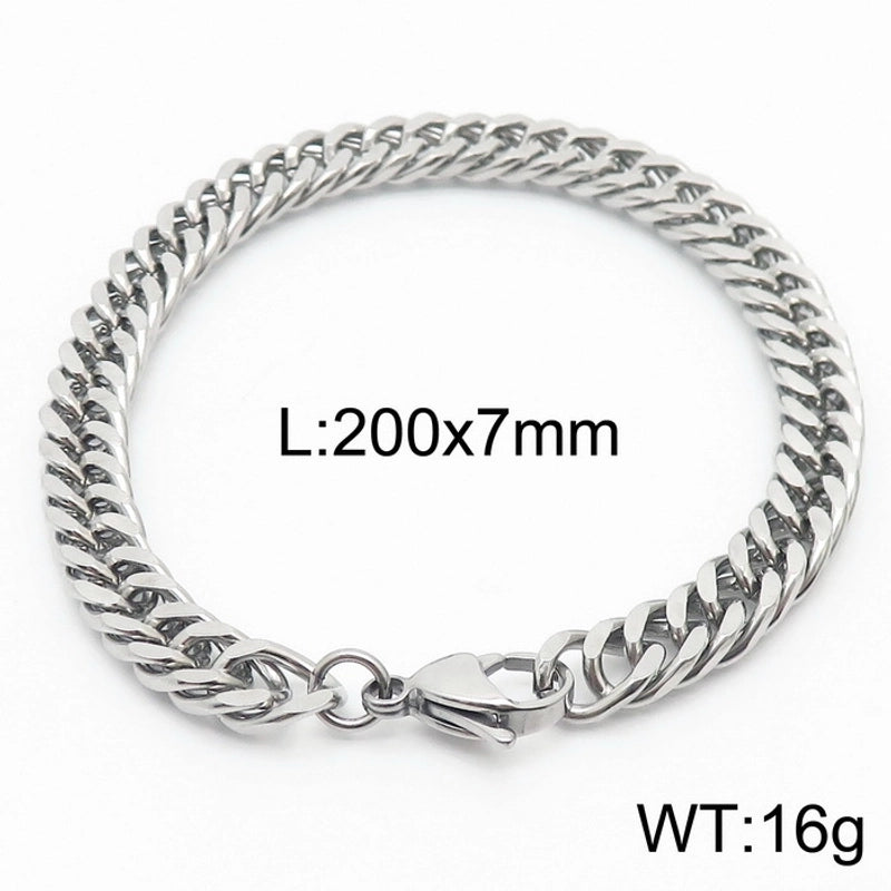Minimalist Solid Color Titanium Steel Chain Unisex Bracelets
