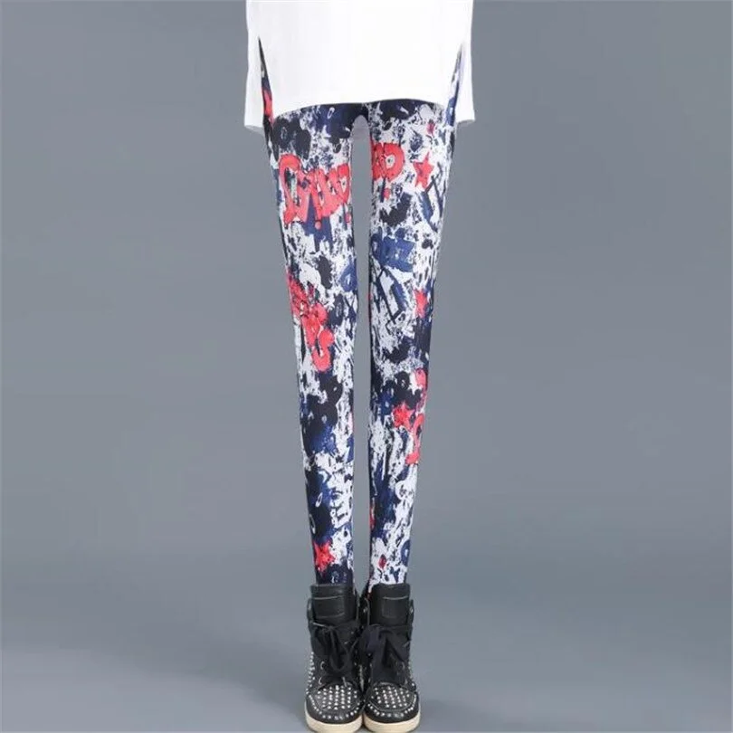 CUHAKCI Printed Leggins Elastic Fitness Leggings Sexy Pants Women Push Up Trousers Summer Gym Sports Dropshipip