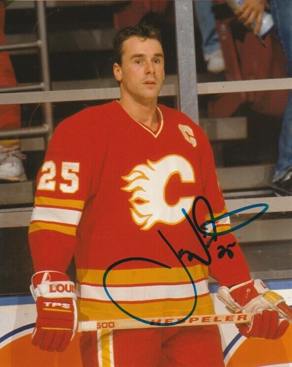 VINTAGE JOE NIEUWENDYK SIGNED CALGARY FLAMES 8x10 Photo Poster painting #3 HHOF Autograph