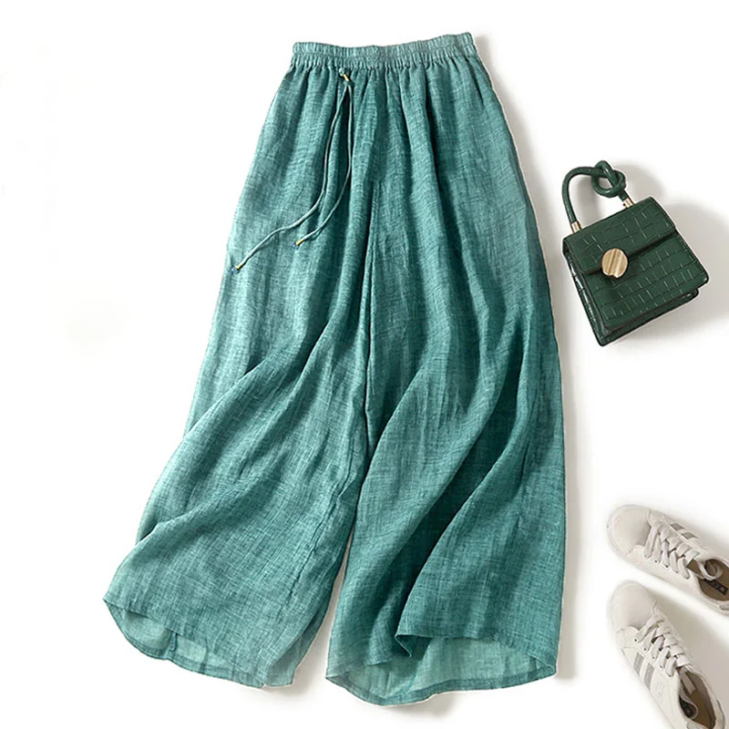Thin and elegant loose wide-leg casual cropped pants