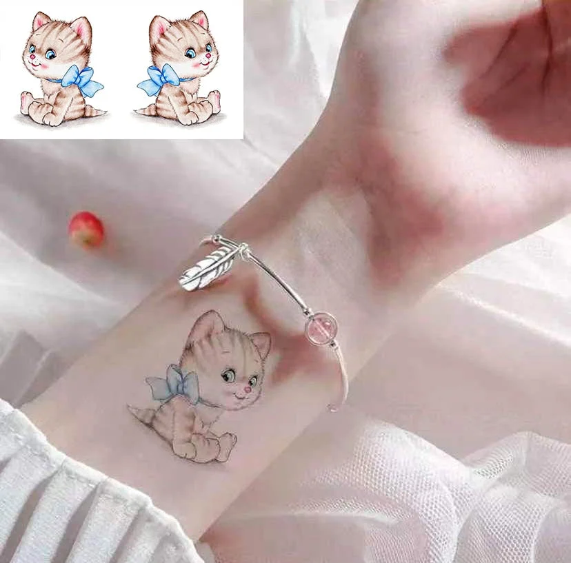 Waterproof Temporary Tattoo cute squirrel fox dog rabbit owl Cat animal fake tatto stickers flash tatoo for kids girl women lady
