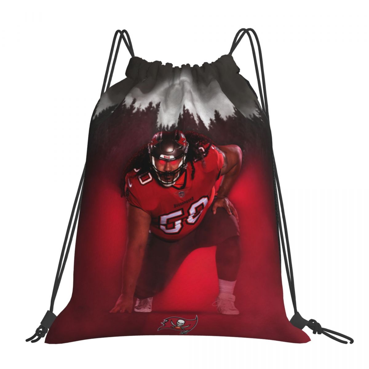 Tampa Bay Buccaneers Vita Vea Waterproof Adjustable Lightweight Gym Drawstring Bag