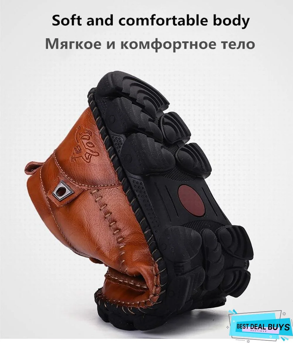 Cow Split Leather Men Boots Comfortable Boots Men Footwear Rubber Ankle Boots Men's Shoes