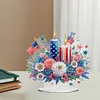 (US Only)Acrylic 2D Flat Print DIY Independence Day Flower Candle Diamond Painting Kit