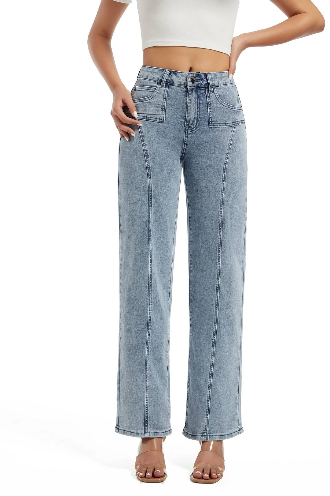 Women's Straight Casaul Basic Denim Jeans