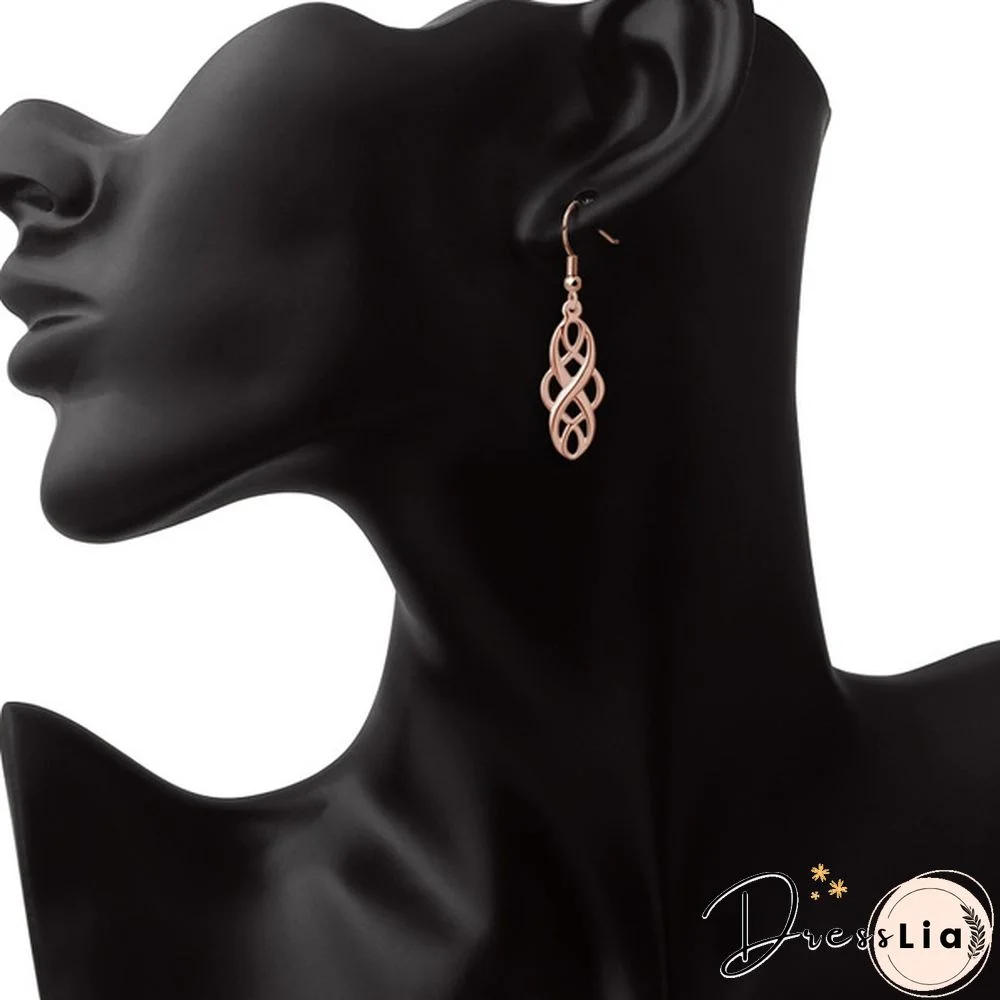 2 Colors Celtic Knot Dangle Earrings Good Luck Irish Celtic Knot Vintage Dangles for Women,Girls