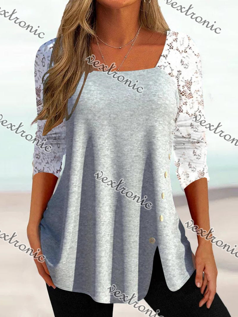 Women Half Sleeve V-neck Solid Color Dress