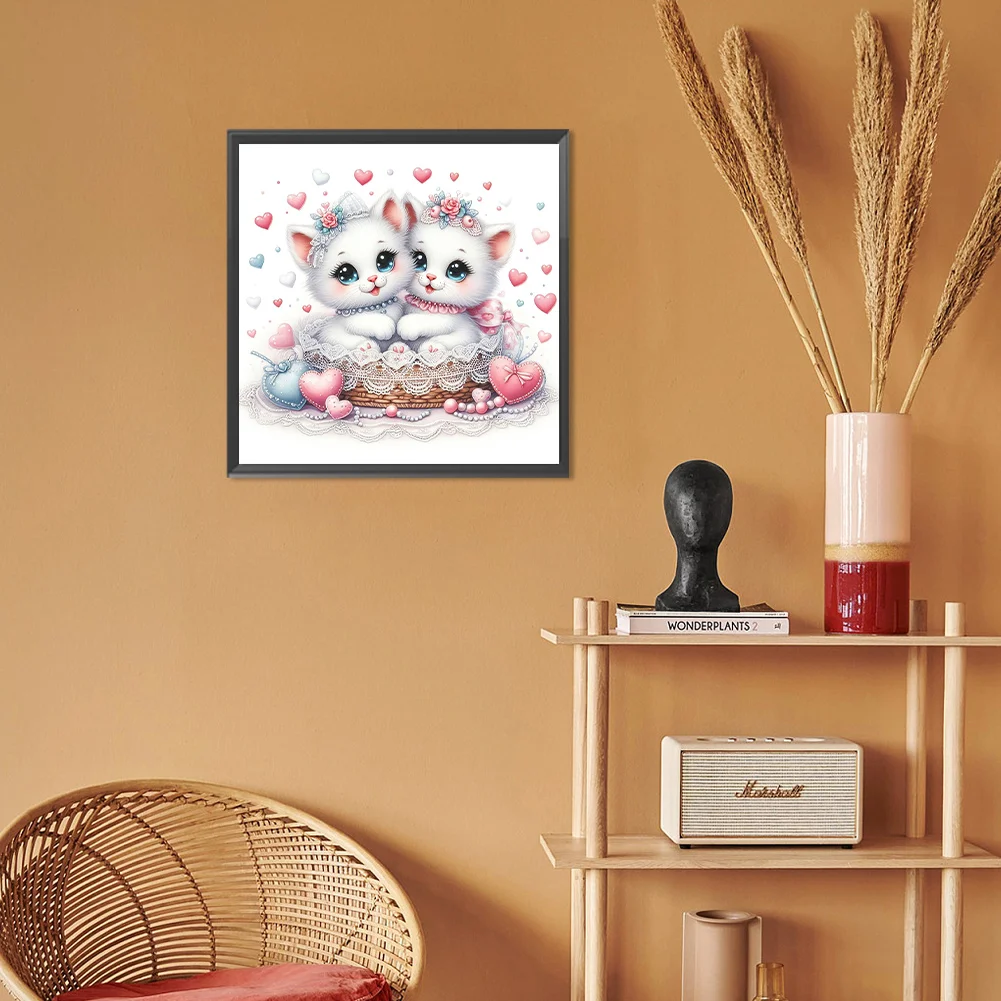 Diamond Painting - Full Round Drill - Cute Cat(Canvas|30*30cm)