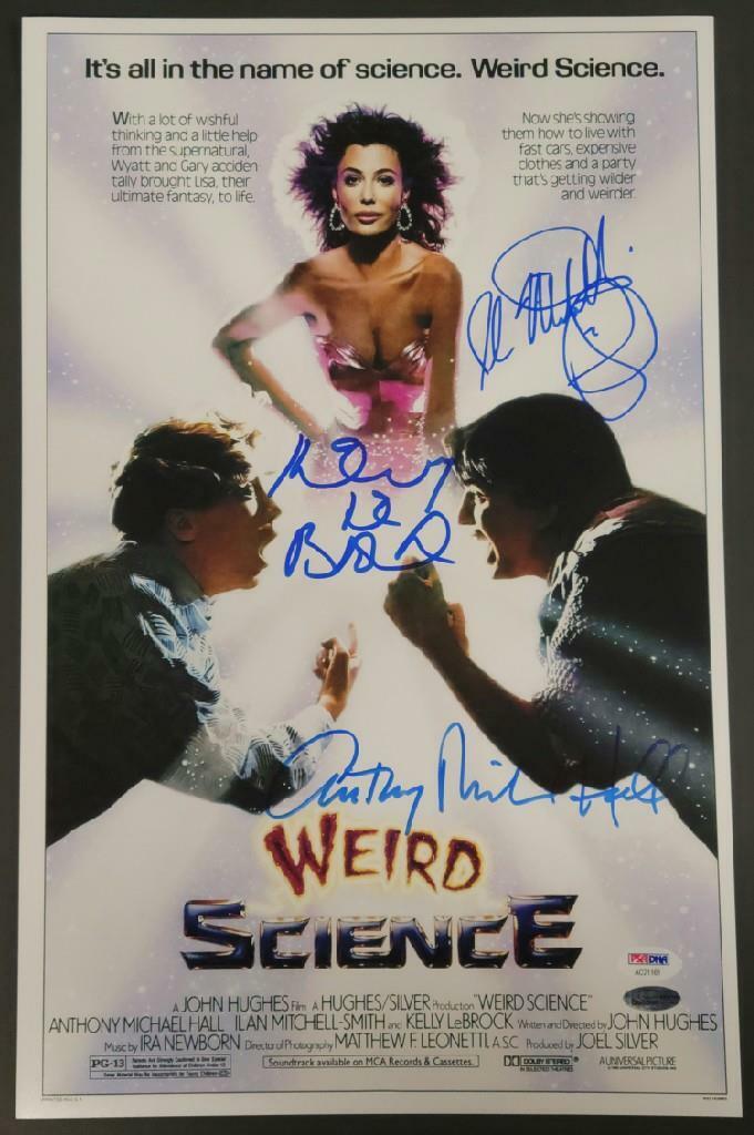 Kelly Lebrock~Michael Hall~Ilan cast signed Weird Science 11x17 Photo Poster painting PSA COA