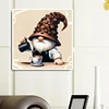 Café gnome-plein rond diamant peinture-30 * 30cm