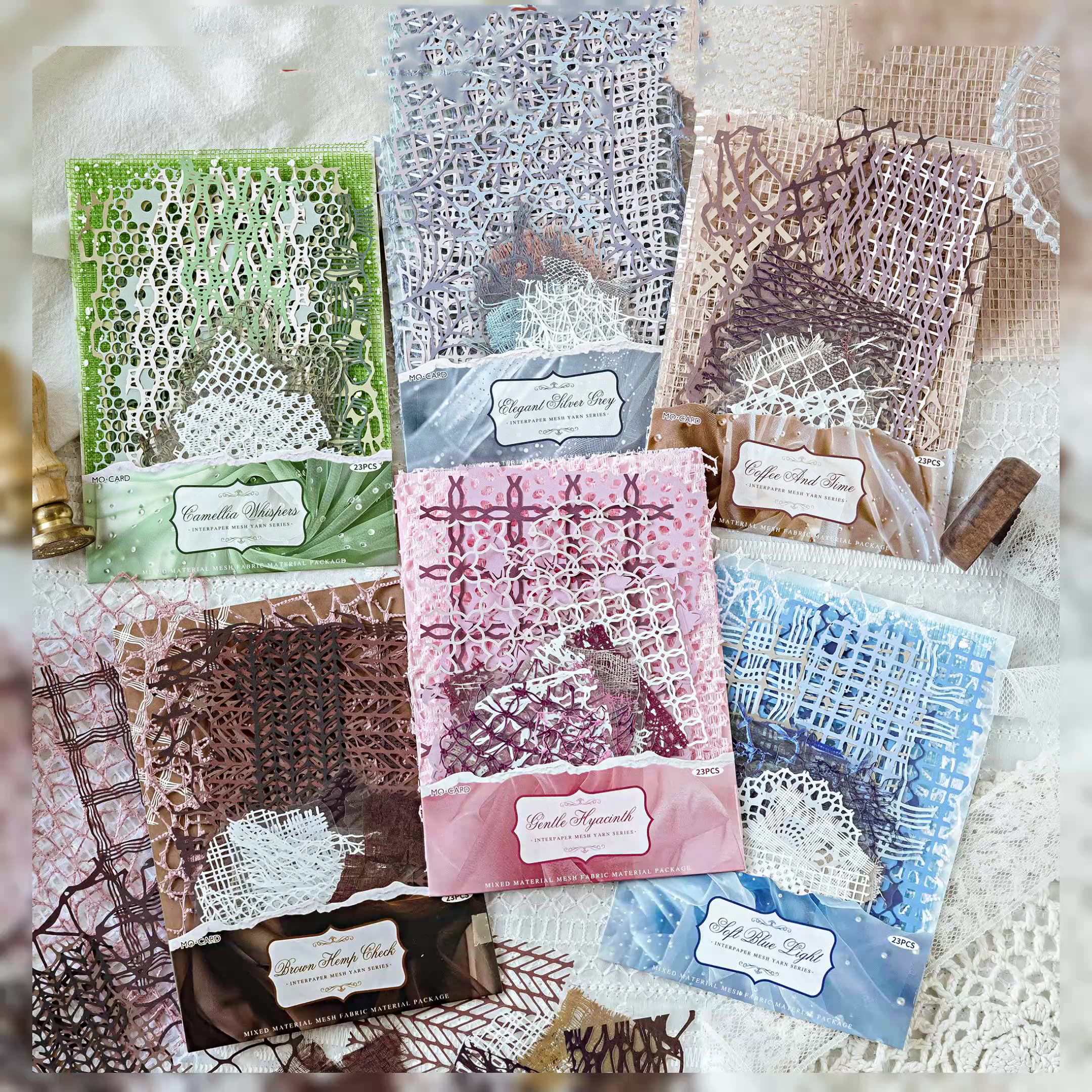 소재 패키지 - 페이퍼 메시 시리즈 빈티지 홀로우 레이스