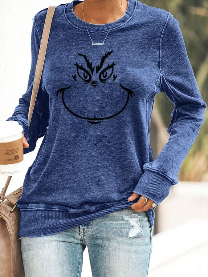 🔥BUY 3 GET 10% OFF🔥Women's Christmas Face Print Sweatshirt