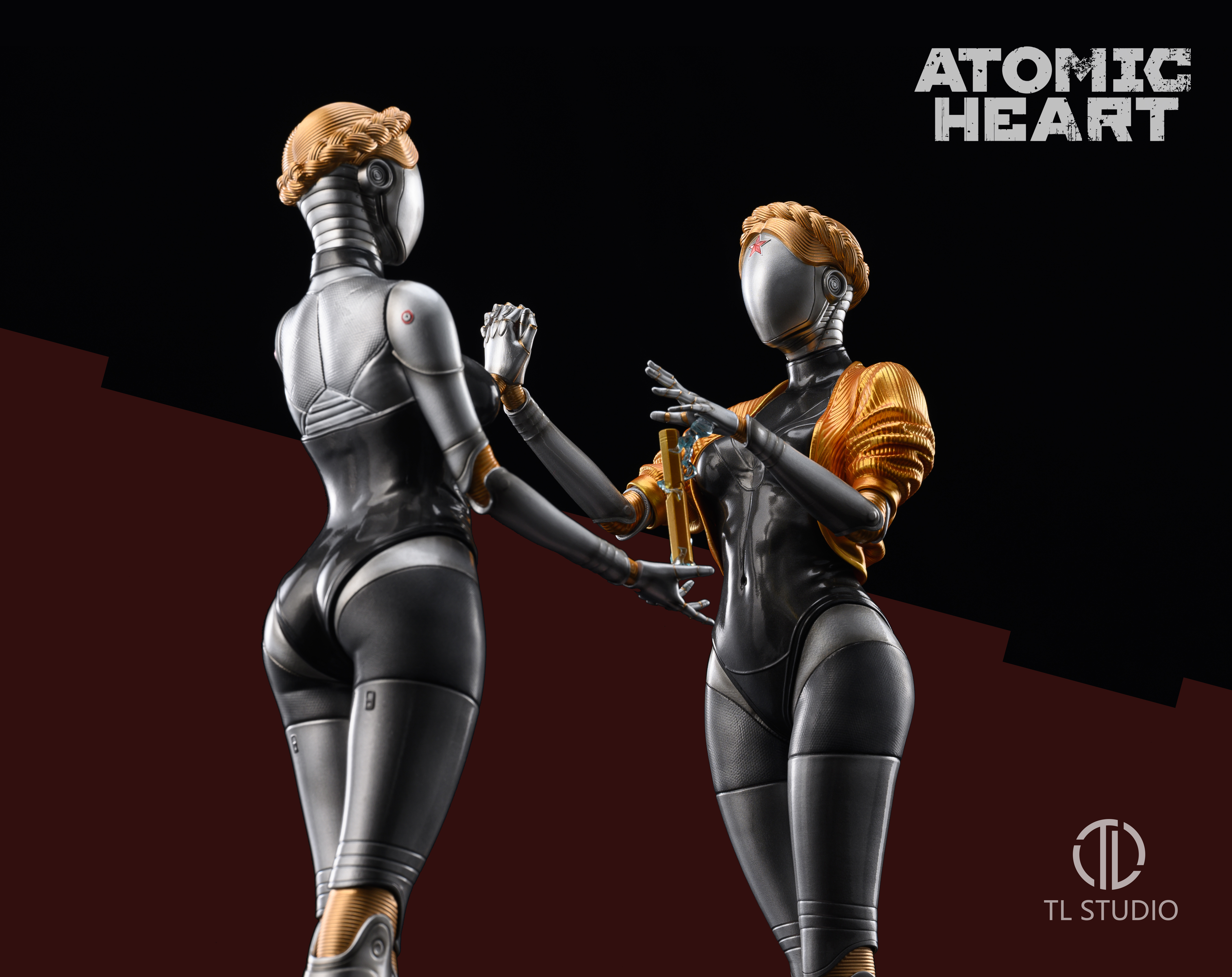 Atomic Heart Ballerina Twins Female Robot w/ Nora Statue