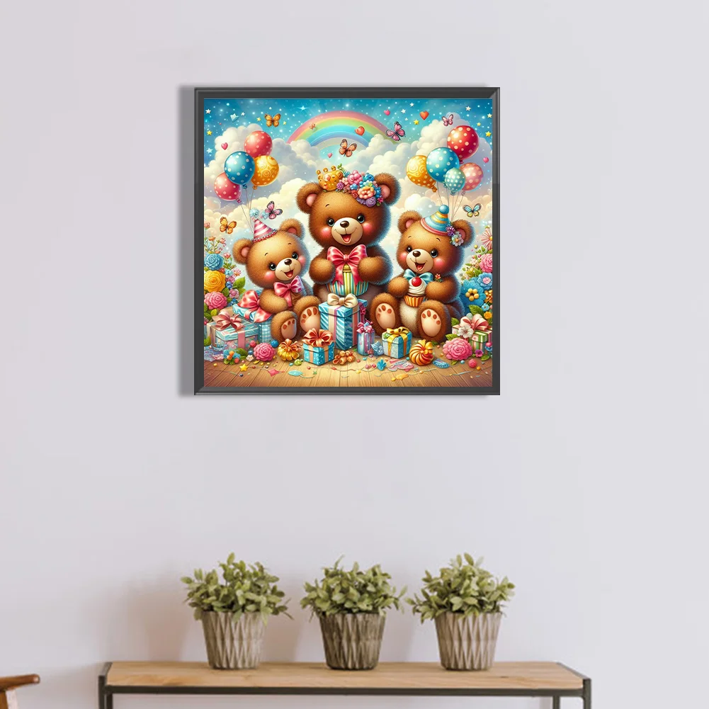 Diamond Painting - Full Round Drill - Gift Bear(Canvas|40*40cm)