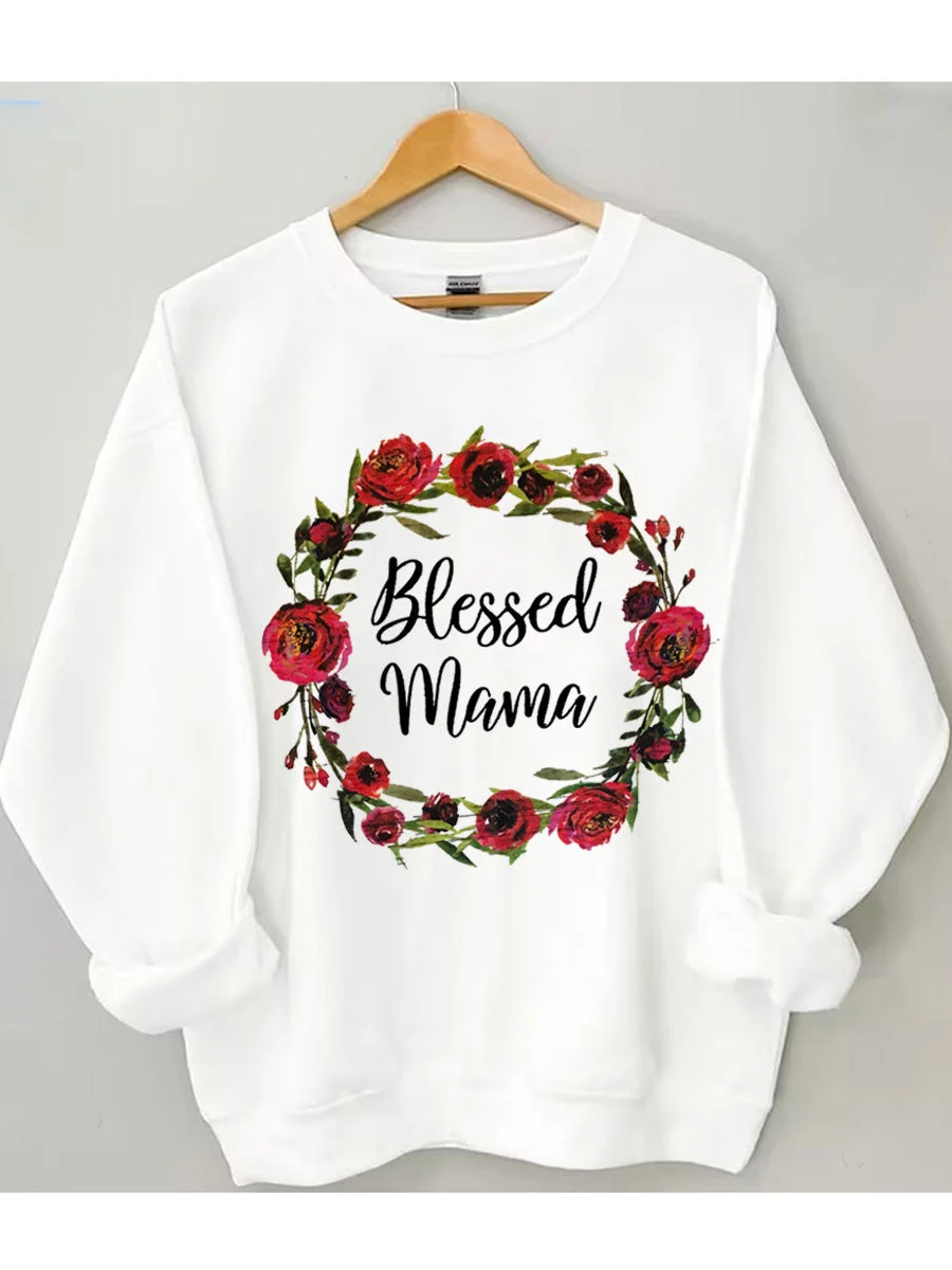 Blessed Mama Flower Sweatshirt