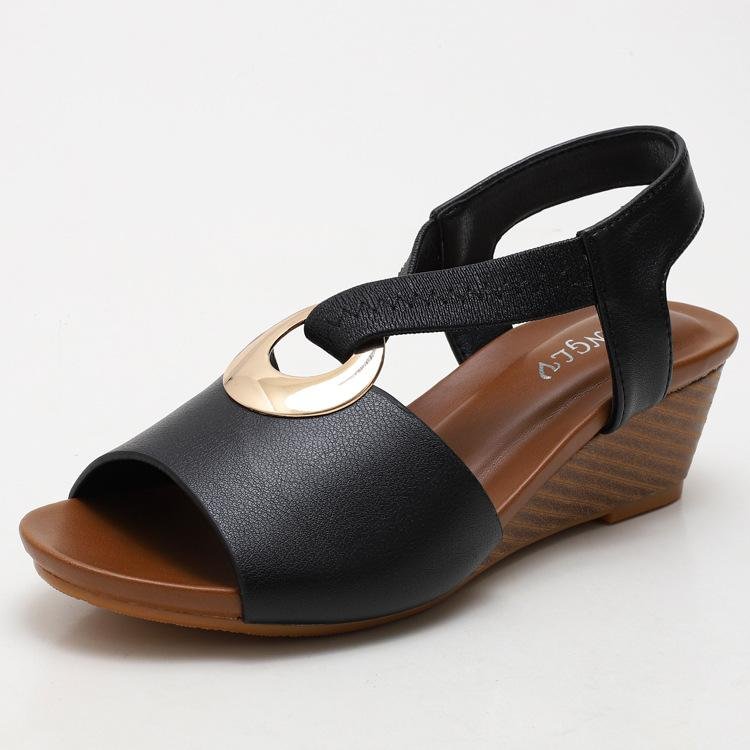 Comfortable, Fashionable And Versatile Slope Heel Thick Soled Casual Sandals
