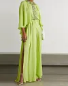 maxi dress chiffon cape sequin colorful