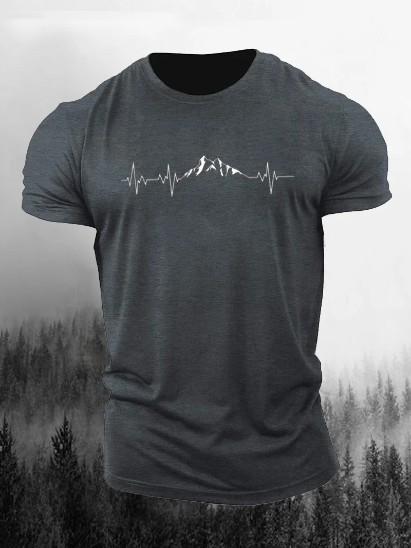 Mountain Heartbeat Graphic Men's T-Shirt in  mildstyles