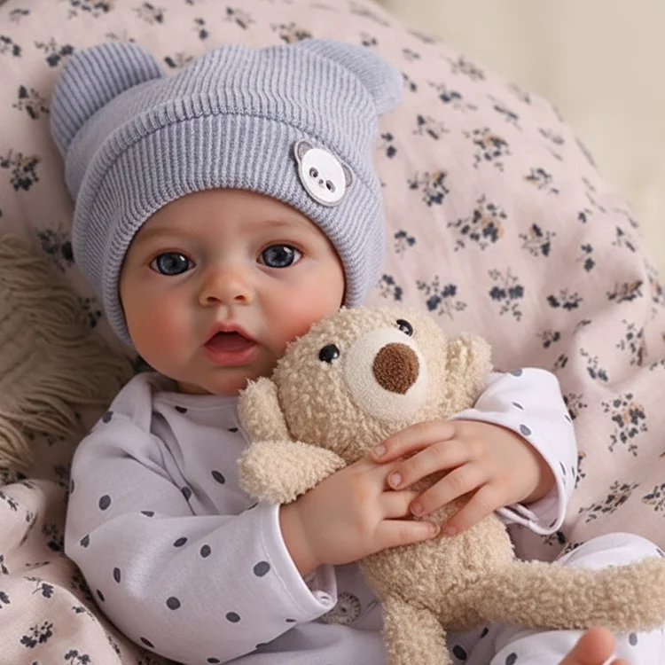 [Pre-Order] 17" Doe-Eyed Reborn Baby Doll with Soft Cloth and Weighted Body, Toddler Baby with Steady Heartbeat Thumps