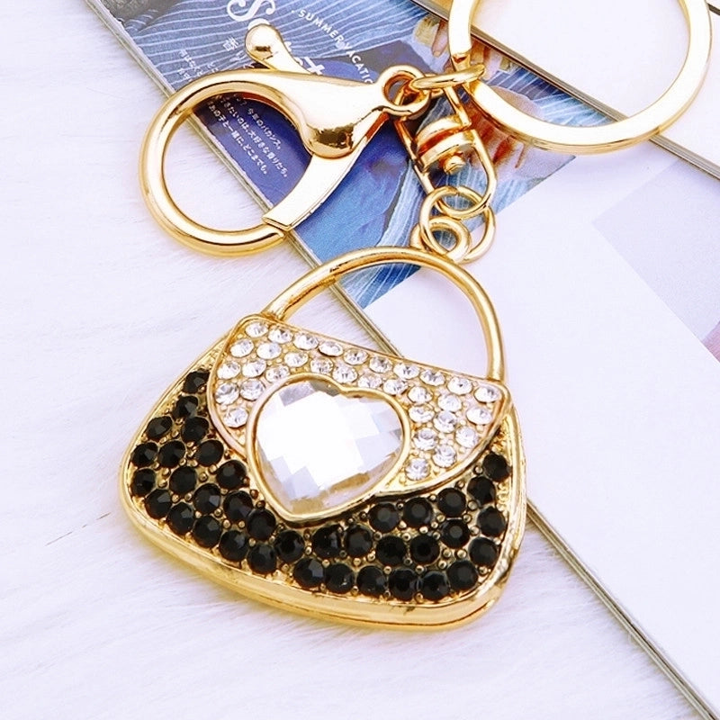 Elegant Korean Style Bag Metal Inlay Rhinestones Women’s Bag Pendant Keychain