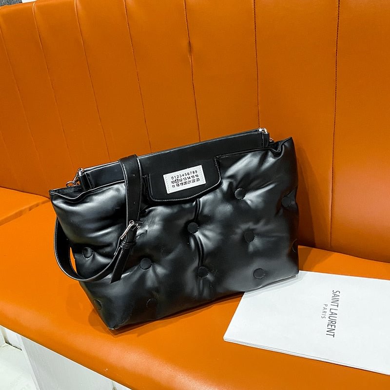 էѧӧܧ Designer Clouds Clutch Bag Women Luxury Pu Leather Space Cotton Shoulder Crossbody Bags Large Capacity Totes Winter