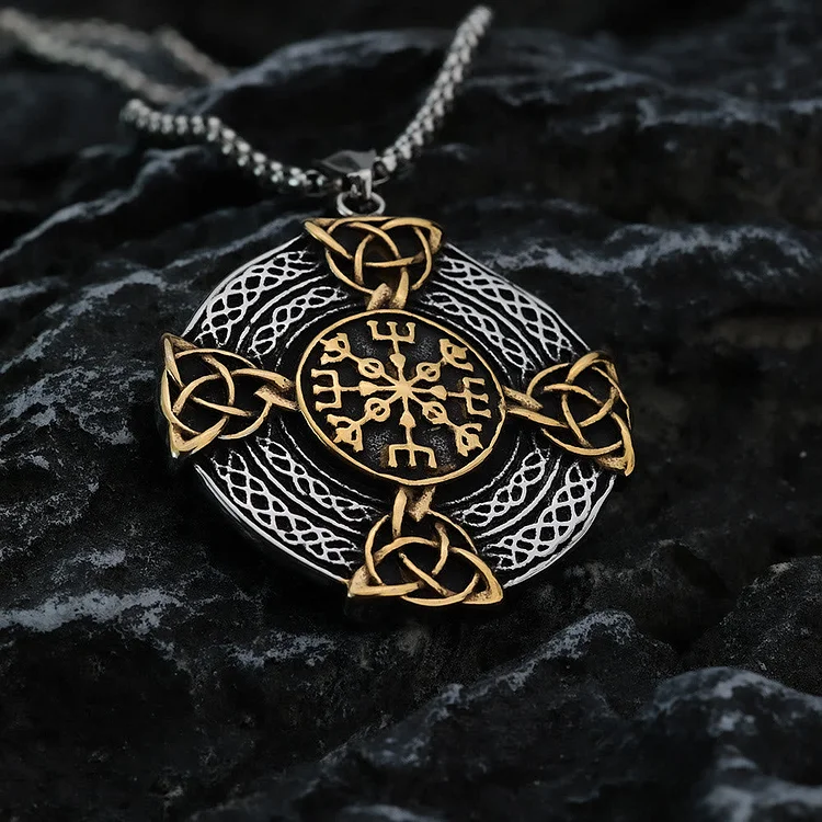 Coutureaura Vegvisir Celtic Knot Triple Necklace