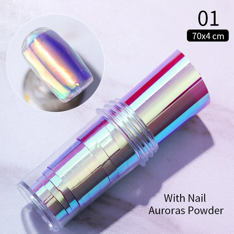 Japanese Nail Art Aurora Ice Cube Cellophane Colorful Transfer Glass Paper Tips  Candy Paper Diy Sticker Decoration