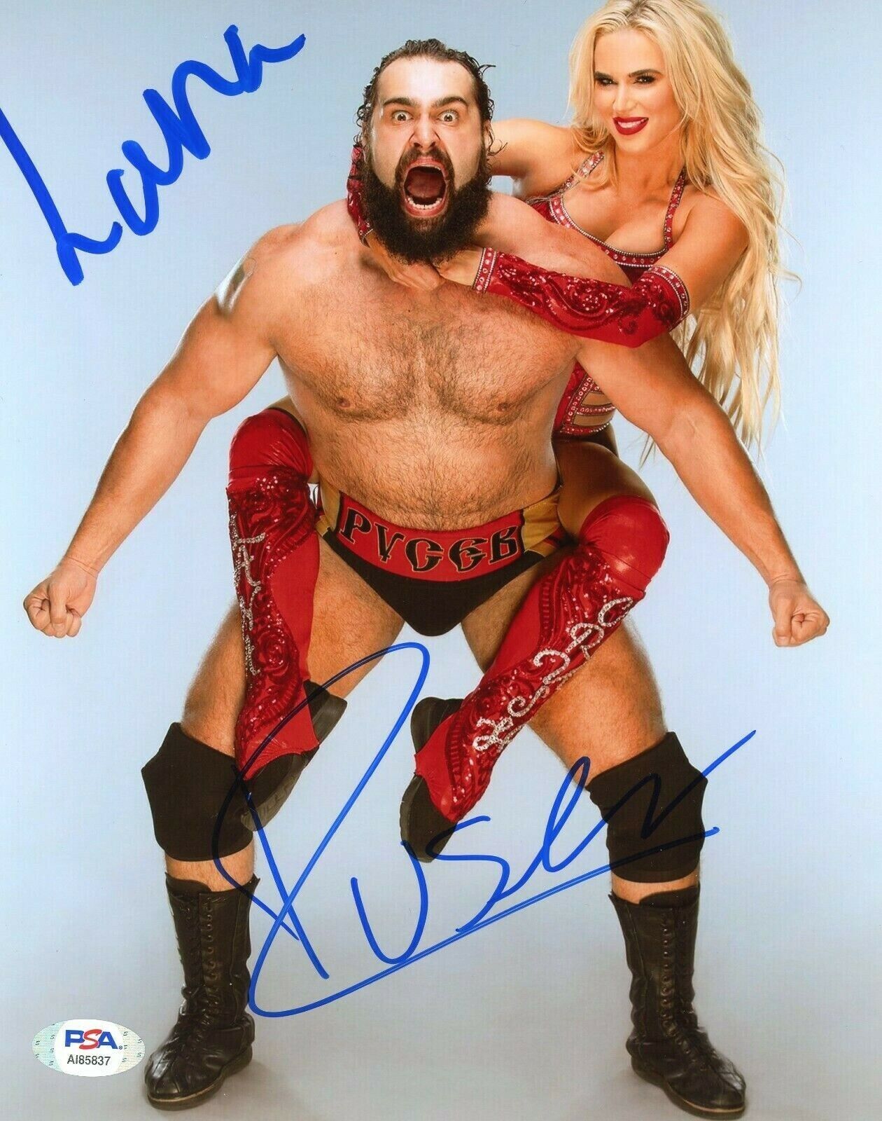 WWE RUSEV AND LANA HAND SIGNED AUTOGRAPHED 8X10 WRESTLING Photo Poster painting WITH PSA COA 2