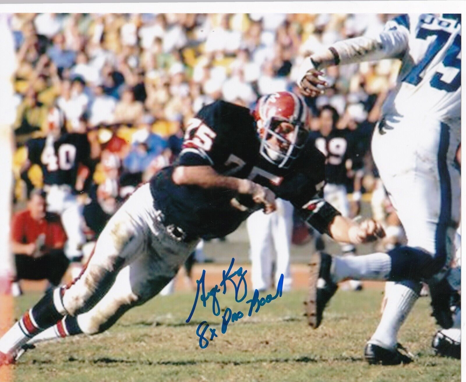 GEORGE KUNZ ATLANTA FALCONS 8 X PRO BOWL ACTION SIGNED 8x10