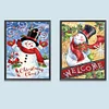2Pcs bonhomme de neige de Noël-perceuse ronde peinture diamant-30 * 40cm