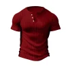  Men's Slim Fit Short Sleeve Henley T-Shirt - Perfect for Casual and Active Wear by Inlyline