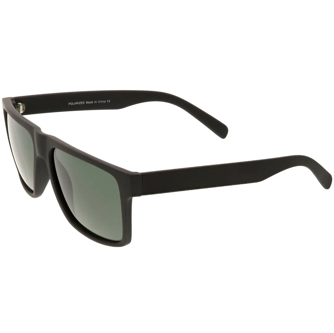 Premium Flat Top Horn Rimmed glasses Wide Arm Square Lens 54mm