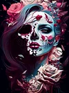 (40*60cm)Halloween Skull Girl - Full Round Drill Diamond Painting