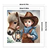 Boy And Pony-11CT Stamped Cross Stitch 40*40cm/15.75*15.75in
