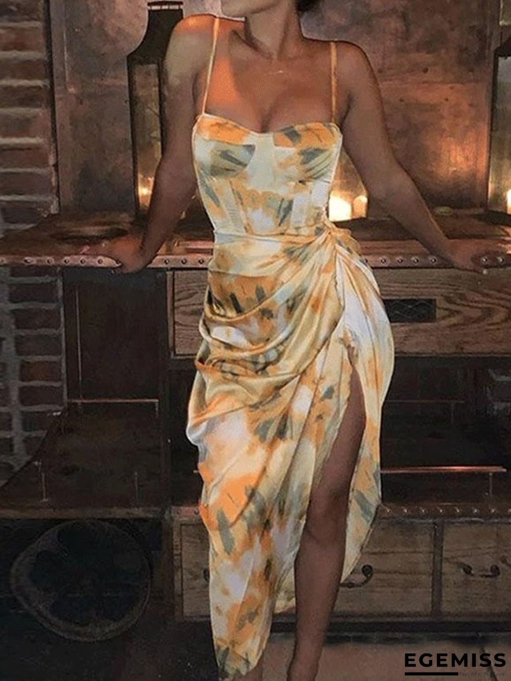 Women's Sexy Suspender Printed Dress In Summer | EGEMISS
