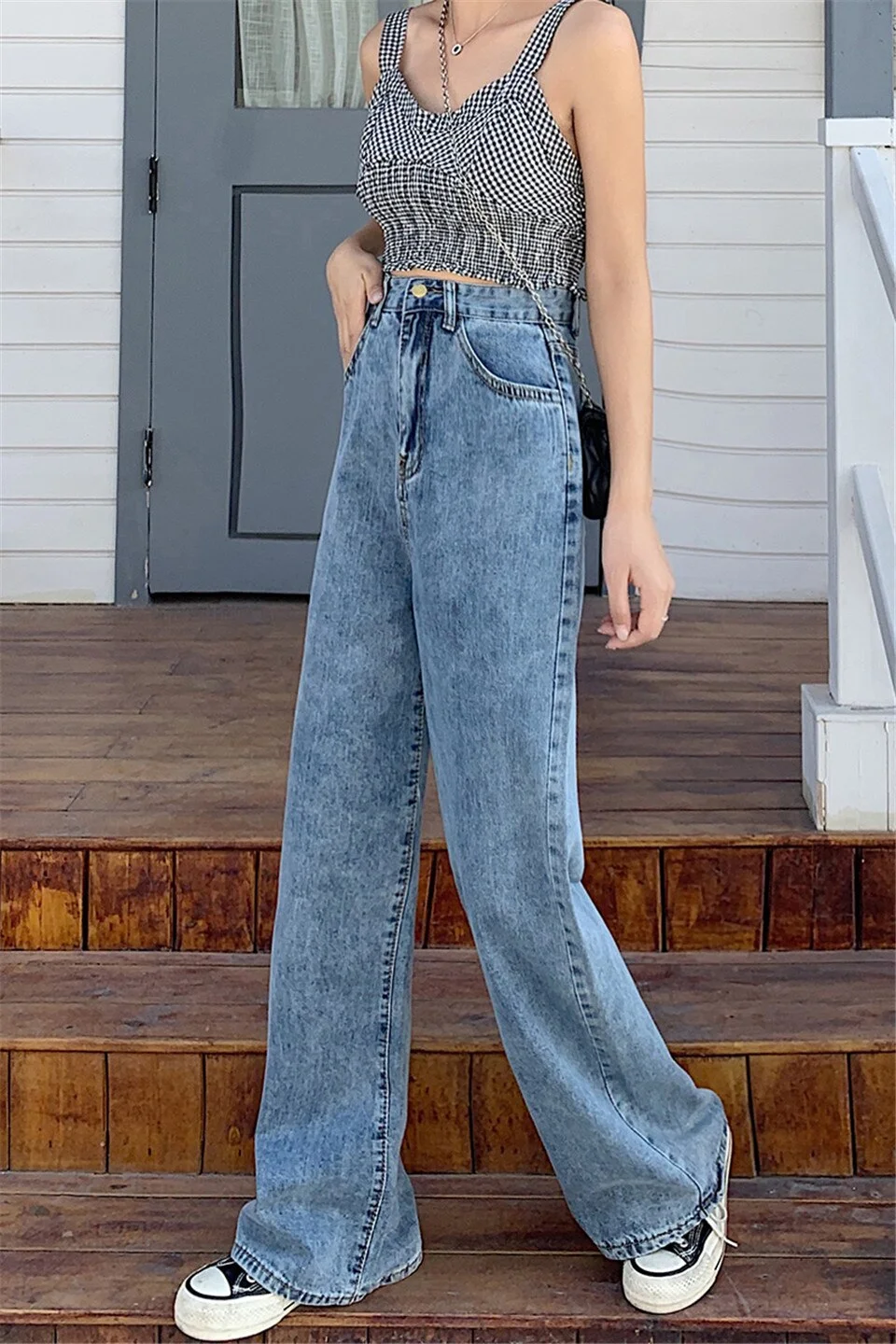 Woman Jeans High Waist Clothes Wide Leg Denim Clothing Blue Streetwear Vintage Quality 2020 Fashion Harajuku Straight Pants