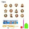 12Pcs Diamond Painting Christmas Ornaments for Adults Round Acrylic DIY