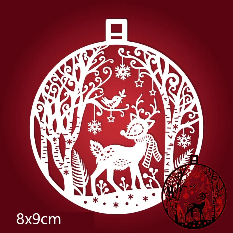 80*90mm Hollow Christmas Ball New Metal Cutting Dies decoration Scrapbook Embossing Paper New Craft Album Card Punch Knife Mold