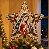 DIY Pray Star LED Diamond Painting Christmas Tree Topper &ndash; Double-Sided Wooden Star