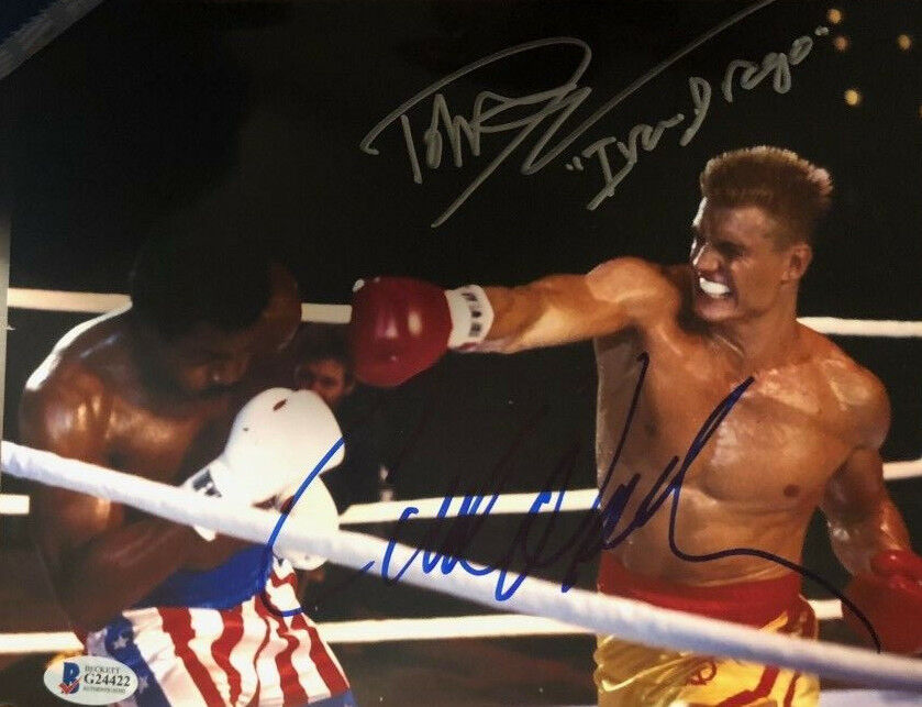 Carl Weathers Dolph Lundgren Drago signed autographed Rocky Photo Poster painting Creed Beckett