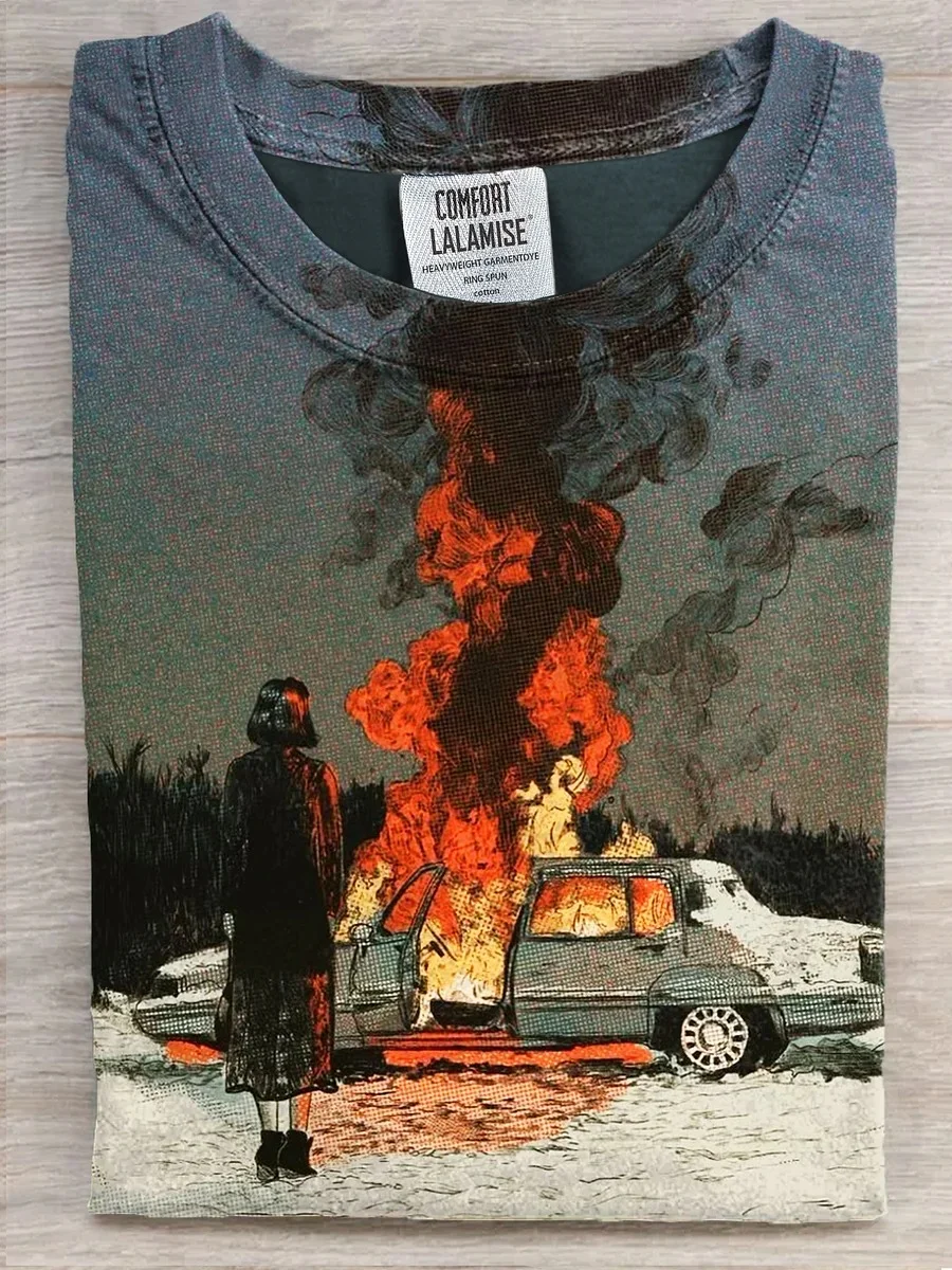 Eagerlys  Burning Cars Art Print T-shirt Eagerlys