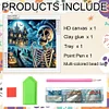 5D DIY teilweise speziell geformter Bohrer Halloween Skelett Diamantmalerei 30x30cm